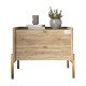Тумба прикроватная  Wood 2Ш Дуб Сонома Трюфель (золотые ножки) 