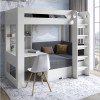 Детская двухъярусная кровать Флай со встроенным столом Бетон Style