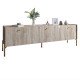 Тумба под телевизор на 3 ящика LION Вуд  Wood с золотыми ножками 160х65х40 см Дуб Сонома (LION-042994)