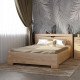 Двухспальная кровать 140х200 см Либерти-дуб крафт золотой 