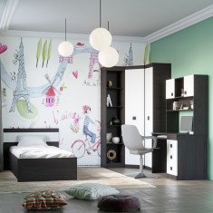 Детская Спальня Соната 11 венге темный, белый 