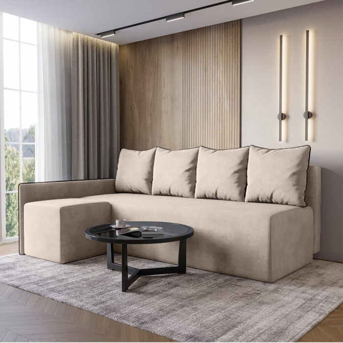 Кутовий диван ортопедичний Морро/Morro Maxi наповнення пружини Pocket spring 205x149 см світло-бежевий