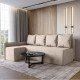 Угловой ортопедический диван Morro Maxi с пружинным блоком Pocket Spring, 205x149 см, светло-бежевый