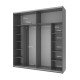 Шафа-купе двохдверна Doros G-Caiser 220х60х240 см Графіт/Білий/Бетон (DRS-011002)