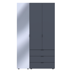 Шкаф Гелар 2ДСП/Зеркало графит 116,5х49,5х203,4 см