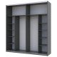 Шафа-купе двохдверна Doros G-Caiser 220х60х240 см Графіт/Білий/Дуб клондайк (DRS-011226)