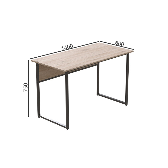 Компьютерный стол Ferrum-decor Коди 75x140x60 черный ДСП Дуб Сан-Марино