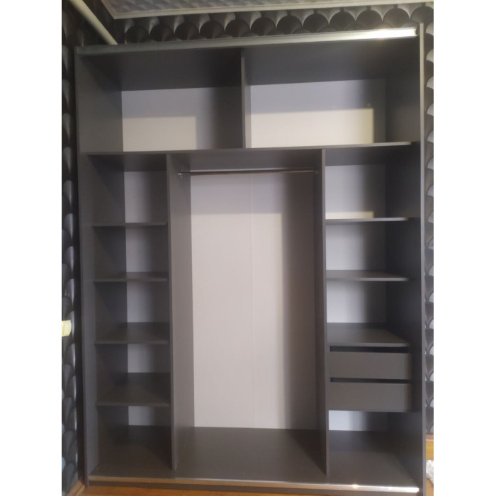 Шафа-купе двохдверна Doros G-Caiser 180х60х240 см Графіт/2 Дзеркала