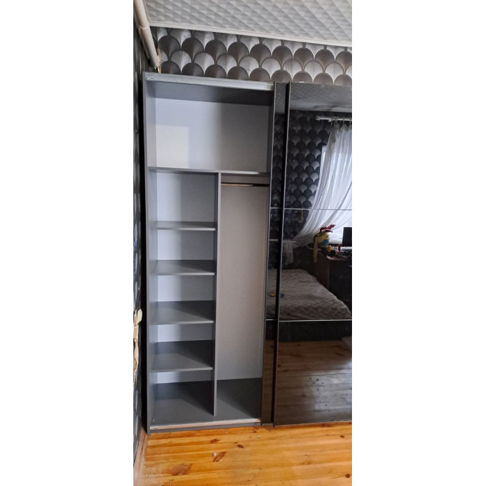 Шафа-купе двохдверна Doros G-Caiser 180х60х240 см Графіт/2 Дзеркала