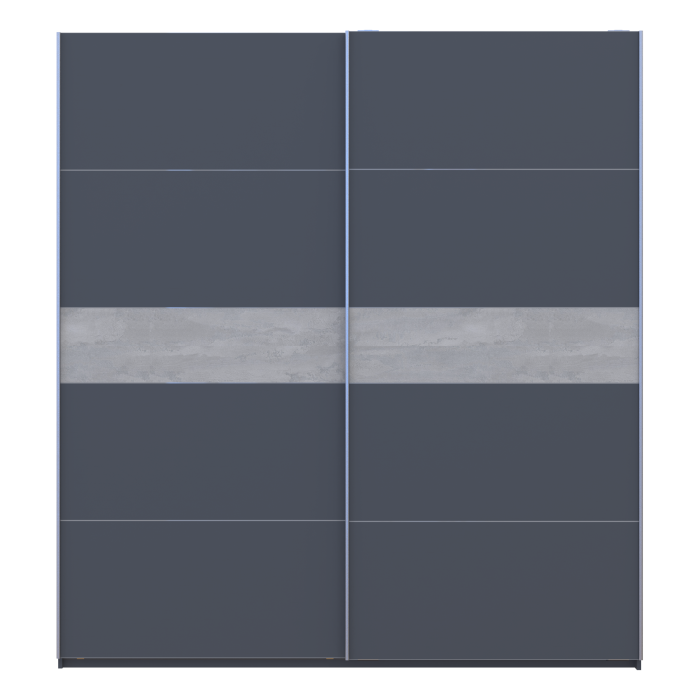 Шафа-купе двохдверна Doros G-Caiser 220х60х240 см Графіт/Бетон (DRS-011231)