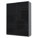 Шкаф-купе двухдверный Кайзер G-Caiser 180х60х240 см Графит/2 Чорних Скла