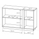 Комод с витриной Арко/Arko Marko 3D2W-138 белый глянец-дуб грандсон