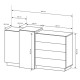 Комод Куб CUBE 2D4S/160 білий/дуб крафт золотий