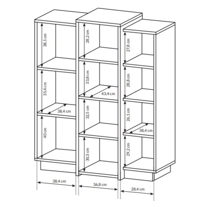 Комод Куб CUBE 3D/110 білий/дуб крафт золотий