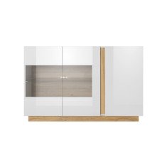 Комод с витриной Марко/Marco 3D2W-138 белый глянец-дуб грандсон