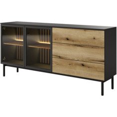 Комод с подсветкой Ланг LANG 2D3S/180 черный/дуб эвок