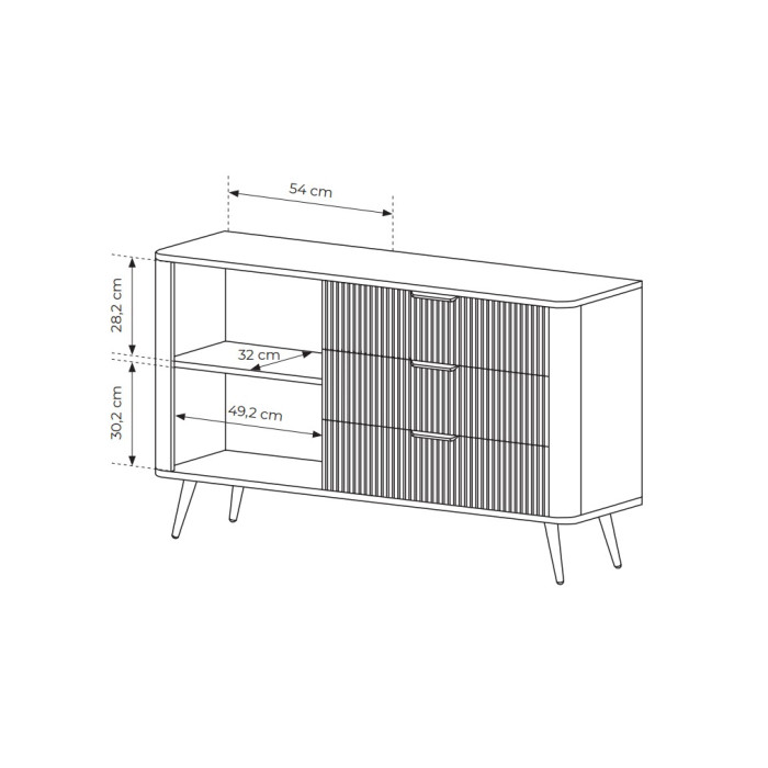 Комод Ланте LANTE 1D3S/138 бежевий 138,2X81,2X38 см