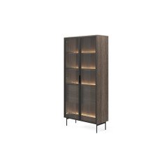Витрина высокая Луми/Lumi 2D2S/91 с подсветкой, Дуб дунин